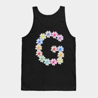 Letter G, flower, cosmos flowers, floral, nature Tank Top